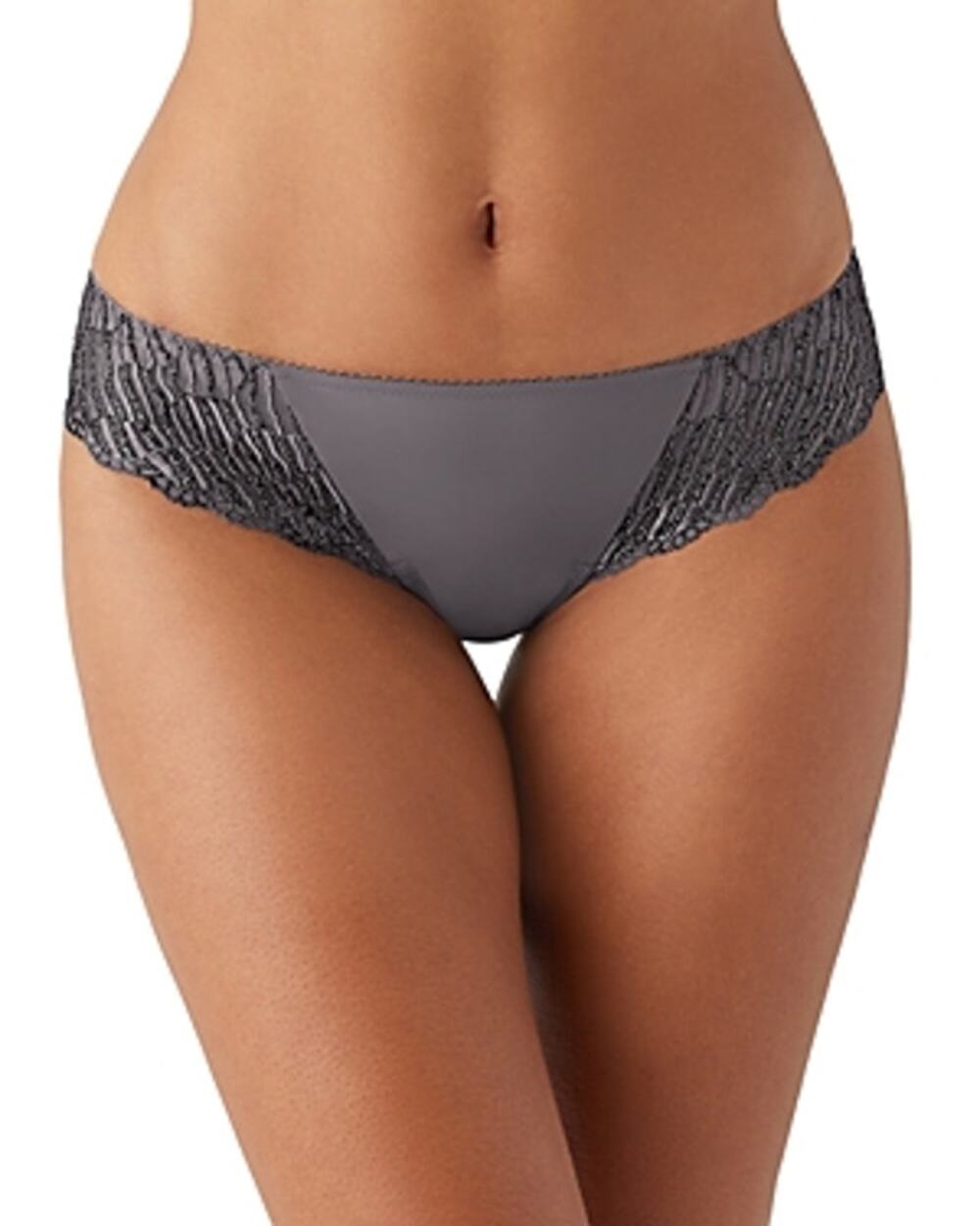 Wacoal La Femme Lace Bikini Panty Mid-Rise Grey XL